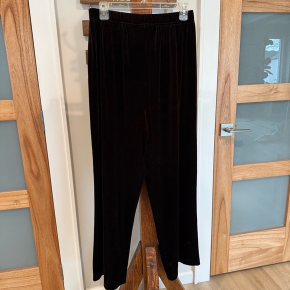 Bob Mackie Women’s Velvet High-Rise Wide-Leg Pull on Brown Trousers Large EUC - Picture 3 of 9